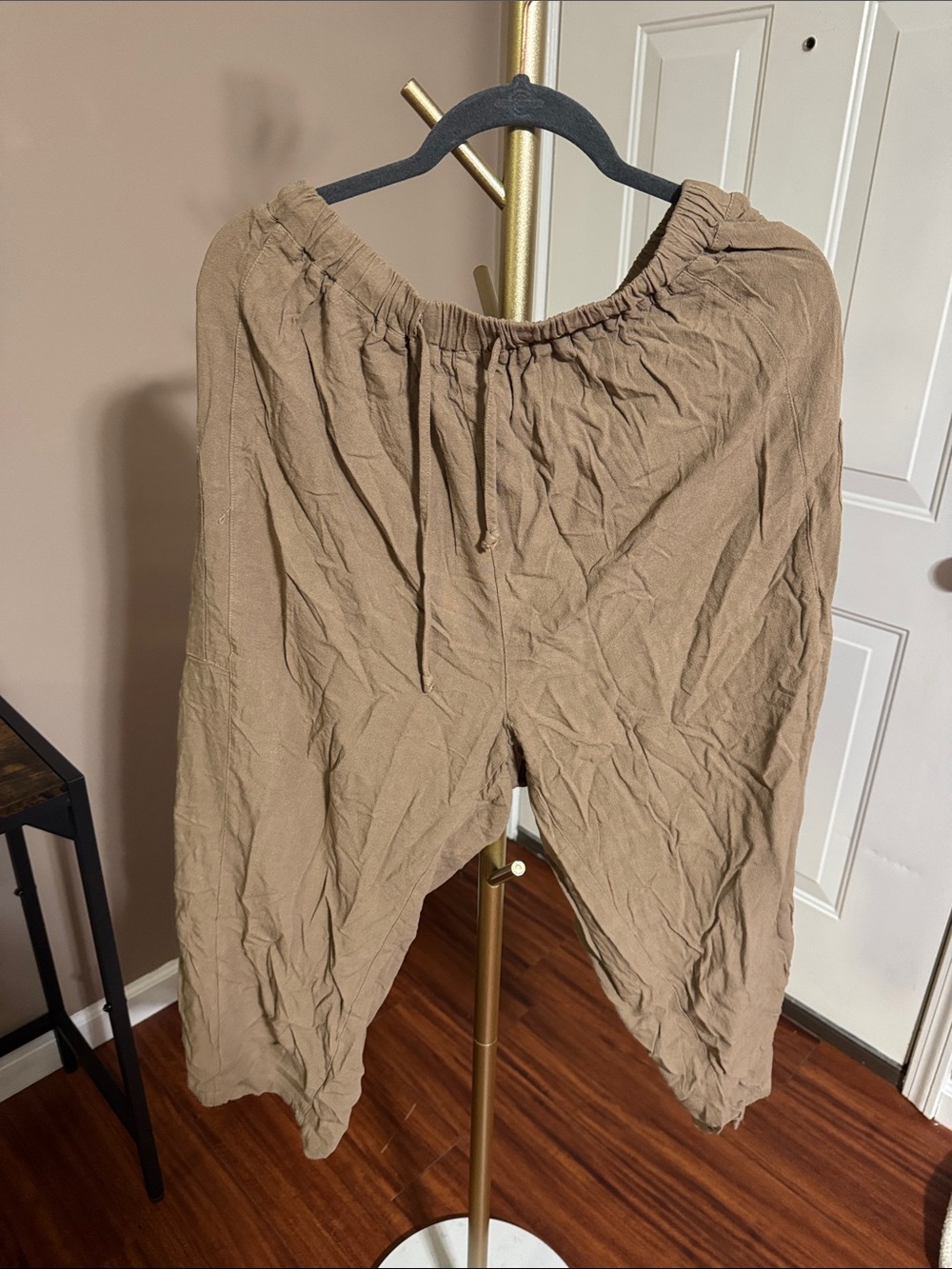 Women's Relaxed Drawstring Pants in Khaki